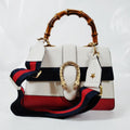 Gucci Hand Bag Bamboo White Leather 454813
